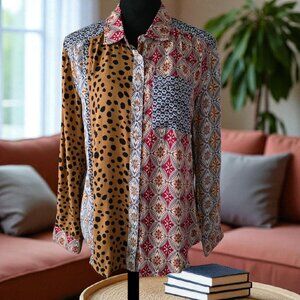 NWT TRU LUXE JEANS ( SM ) Long Sleeve Button Up Pocket Business Casual